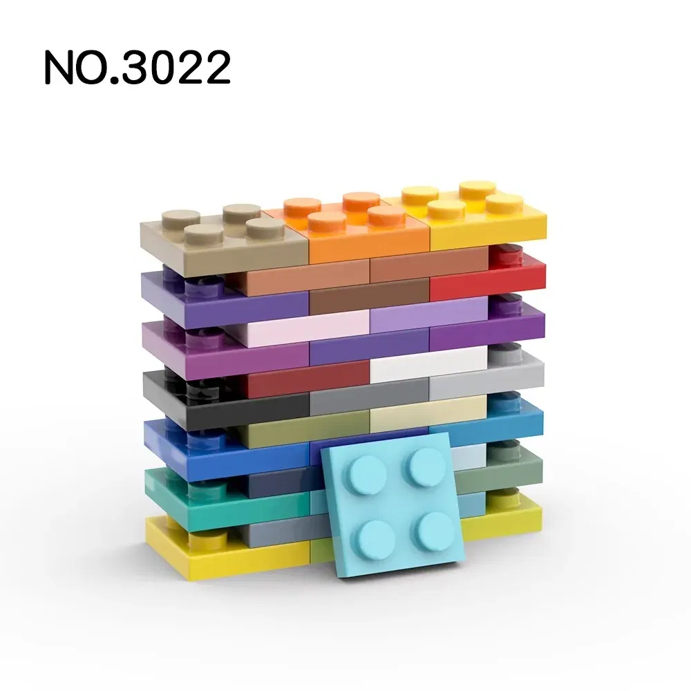 Color: WHITE - 20Pcs  MOC Parts 3022 94148 Plate 2 x 2 Compatible Bricks DIY Assmble Building Blocks Particle Kid Puzzle Brain Toy Birthday Gif