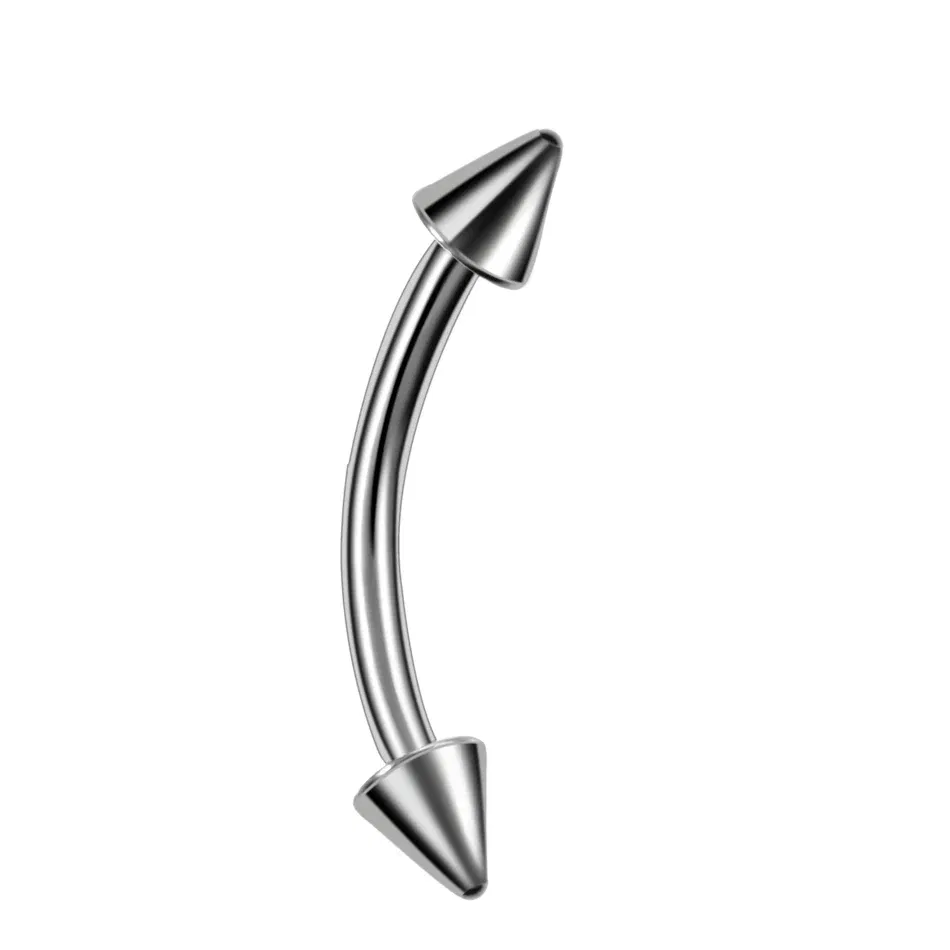Metal color: Light Yellow Color, Main Stone Color: black - G23 Titanium Epoxy Curved Barbells Eyebrow Rings Piercing Curved Bar Banana Eyebrow Ear Cartilage Tragus Body Piercing Jewelry