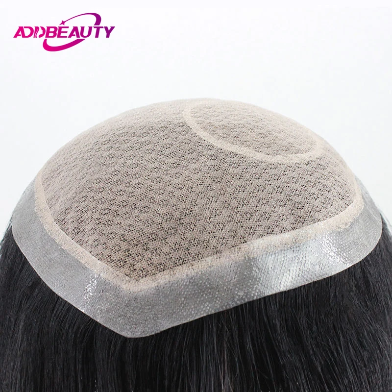 Toupee Color: 60R#, Toupee Density: 120%, Length: 6 inches - Silk Base Men's Capillary Prosthesis Swiss Lace PU Base Man Toupee 100% Remy Human Hair Wigs Straight Hair System Natural Hair