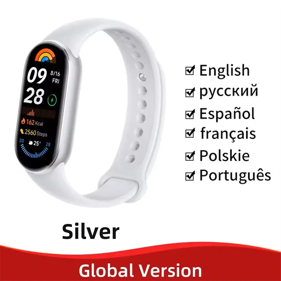 Color: SKY BLUE, Ships From: CHINA - New! Global Version Xiaomi Band 9 Mi Smart Bracelet 9 Color AMOLED 1.62" Ultra 21 Days Battery Life Miband Wrist Watch Blood