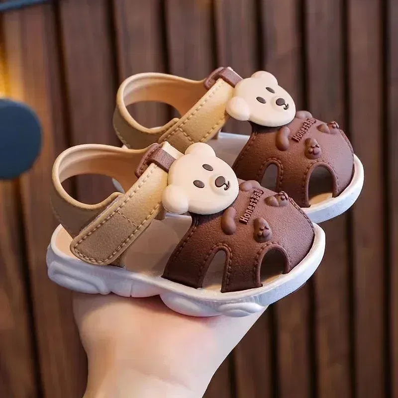 Color: Sky blue, Shoe Size: 1 - 2023 Summer Baby Boys Girls Sandals Children Beach Sandals Cartoon Infant Toddler Shoes Comfortable Soft Sole Kids Student Shoes