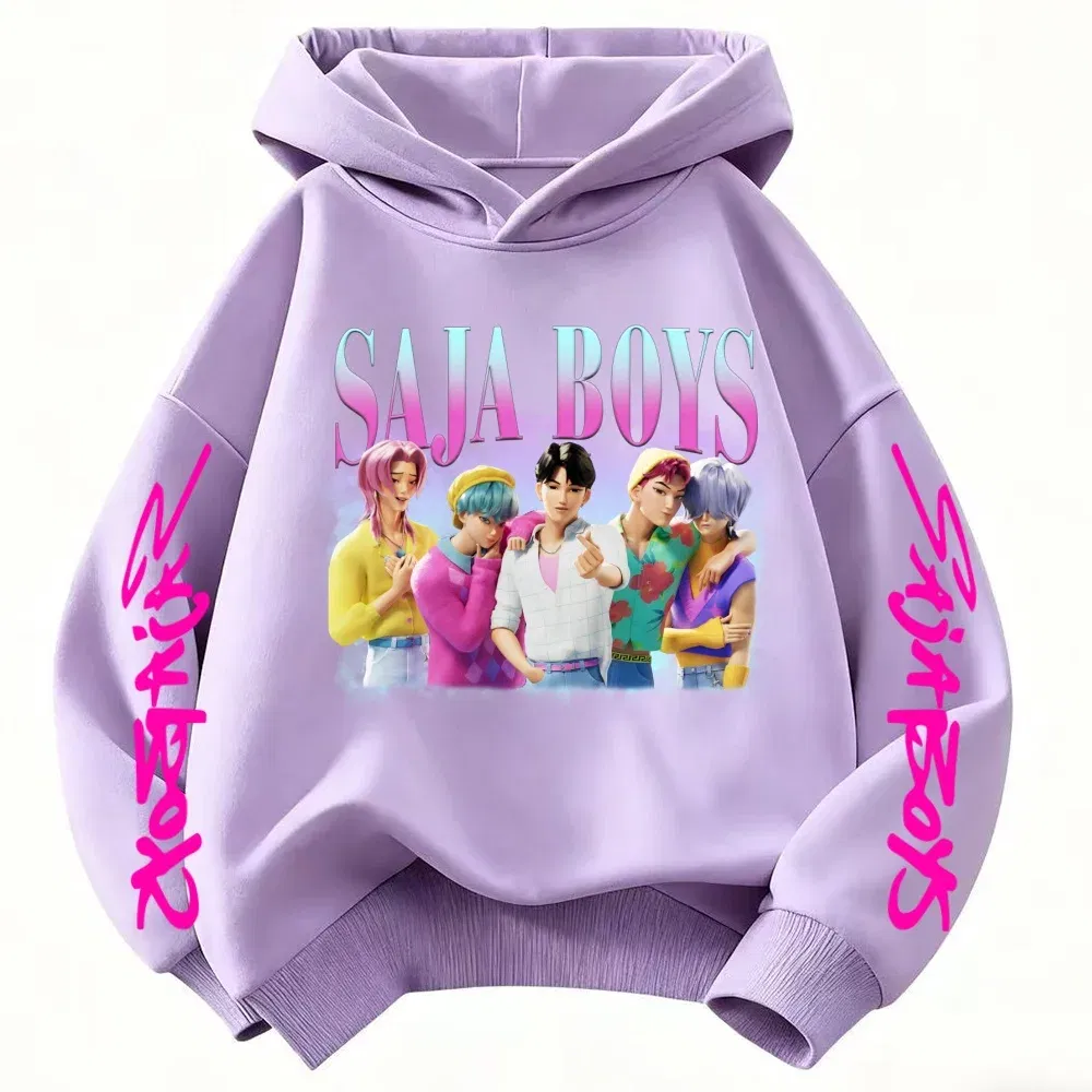 Color: Blue, Kid Size: 6 - k-pop sajaboys  Christmas Kpop Witch Hunt Group Autumn/Winter Cartoon Hoodie Set for Boys, Girls & Kids ?»?