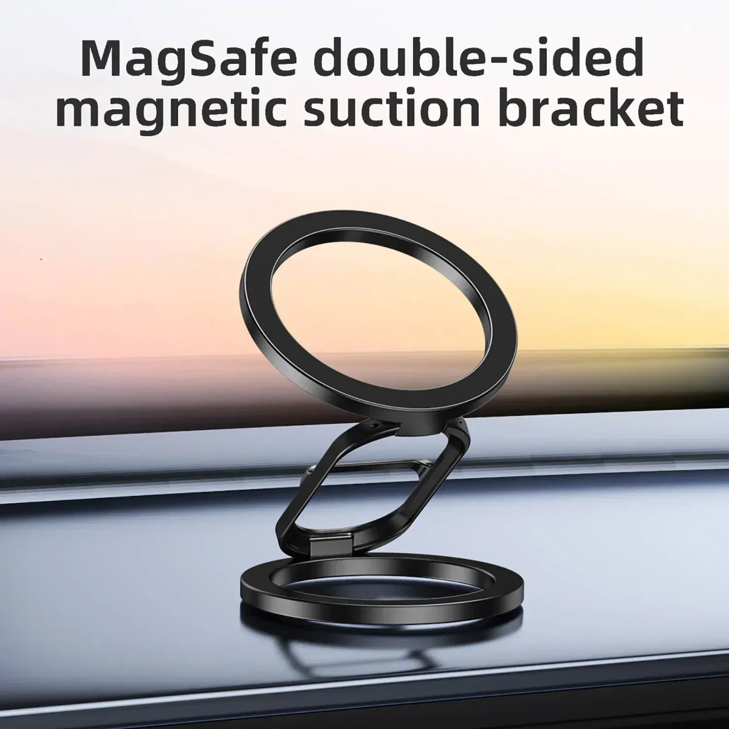 Color: WHITE - 2024 Double-Sided Magnetic Phone Ring Holder for MagSafe Kickstand Magnet Grip for iPhone 16 15 14 13 12 Pro Android Phone Stand