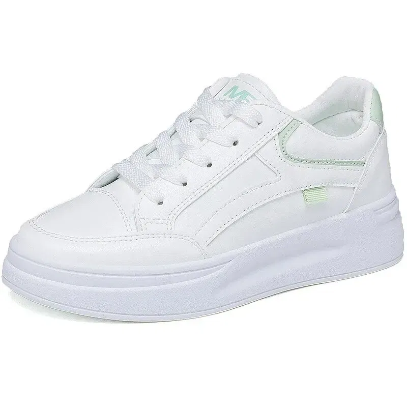 Shoe Size: 37, Color: WHITE - Fashion Women's Shoes Summer Thick Sole White Spring Autumn Breathable Platform Tennis Woman Runing Shoes Female Casual Sneaker