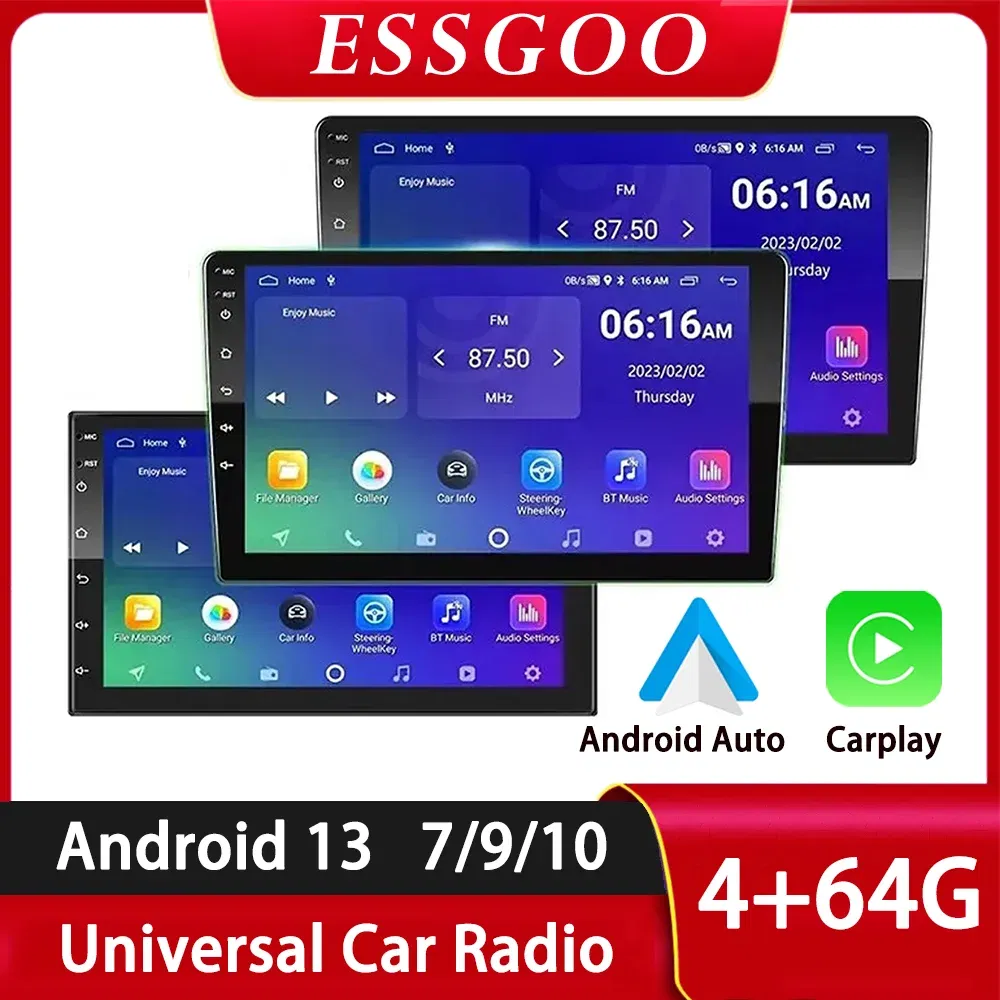Color: Brown, Ships From: CHINA - ?‹ESSGOO Car Radio 2 Din 7"/9"/10" Carplay Auto Android 13 Mp5 Universal WIFI GPS Car Radio Multimedia Video Player FM Car Stereo