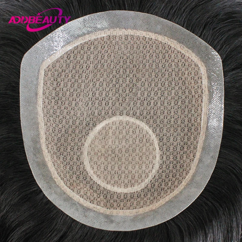 Toupee Color: 1b#, Toupee Density: 120%, Length: 6 inches - Silk Base Men's Capillary Prosthesis Swiss Lace PU Base Man Toupee 100% Remy Human Hair Wigs Straight Hair System Natural Hair