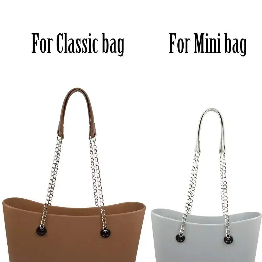 Ships From: CHINA, Color: Beige - New Tanqu 1 Pair Silver Long Thick Single Chain with OT metal buckle Black screws for Obag O bag Handles for Women Bag Handbags