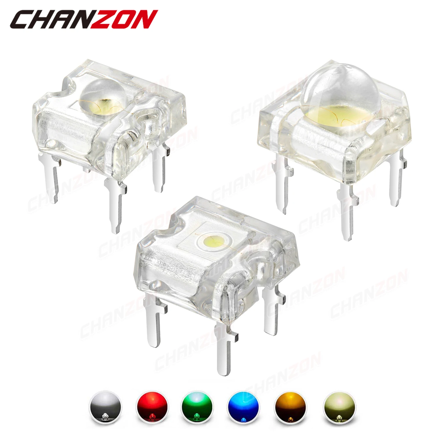 Color: multi, Ships From: CHINA - 100Pcs 3mm 5mm Led Diode Piranha Super Flux Round Flat Top White Red Green Blue Yellow Superflux Lights Emitting PCB Lamp Bulb