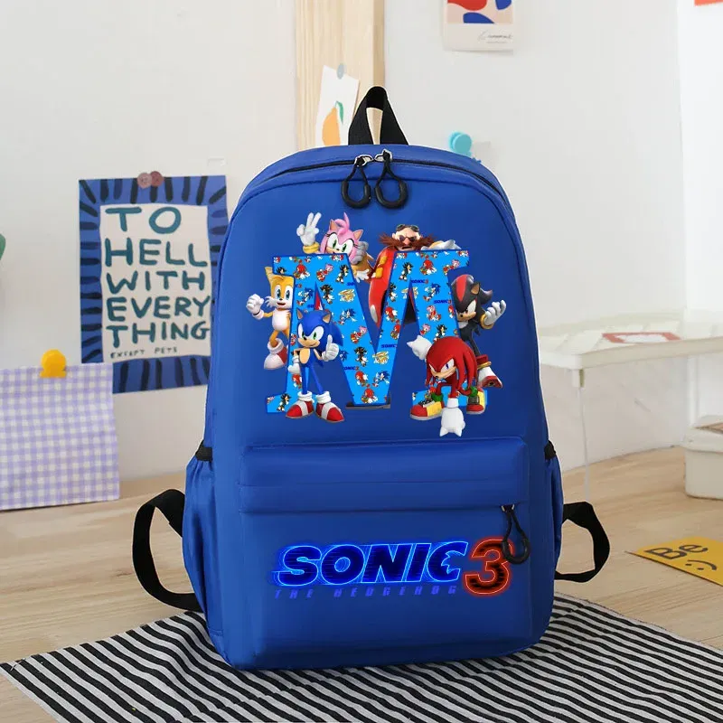 Color: Burgundy, Size: 40cm - Sonics Children Cartoon Schoolbag Kids Anime Cute Backpack Boy Fashion Knapsack Student Casual Shoulders Book Bag Xmas Gift 2025