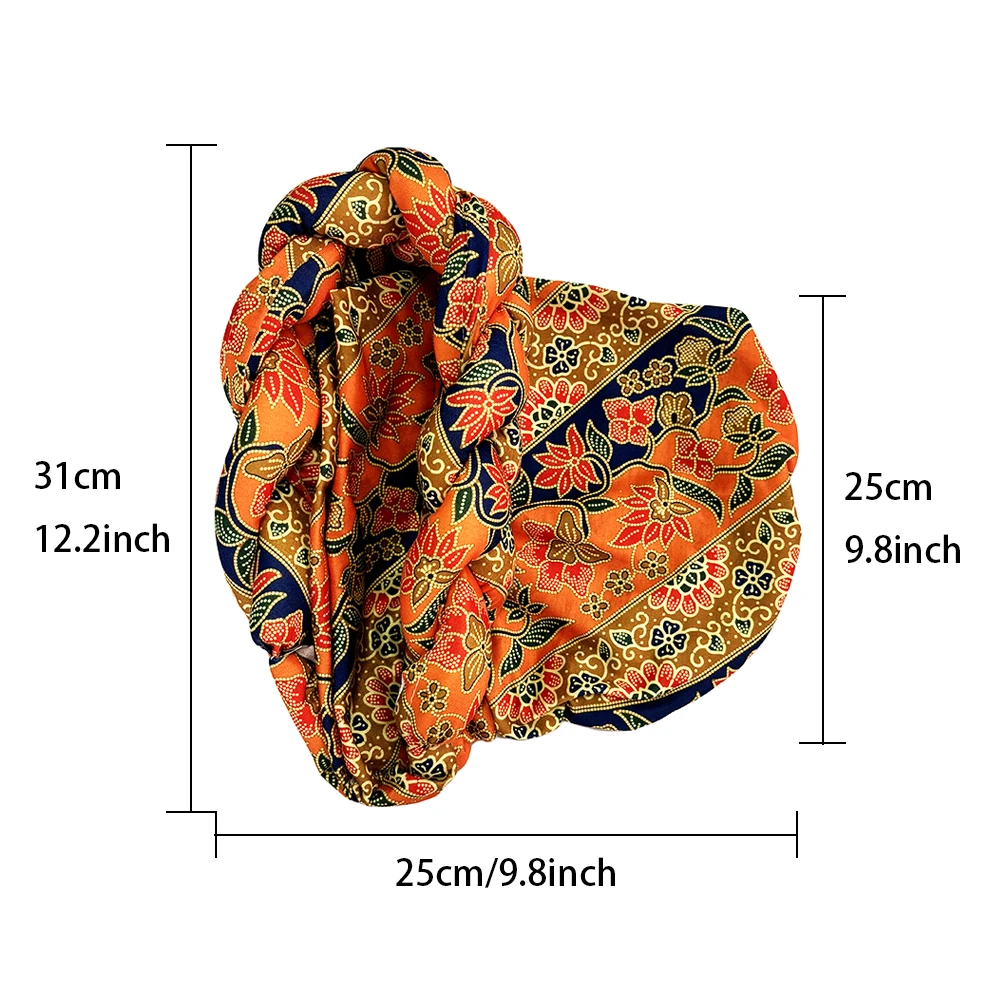 Color: Army Green - African Headtie Bonnet Hat Turban for Women Muslim Head Wrap Nigerian Scarf Braid Hijab Femme Chemo Caps Cover