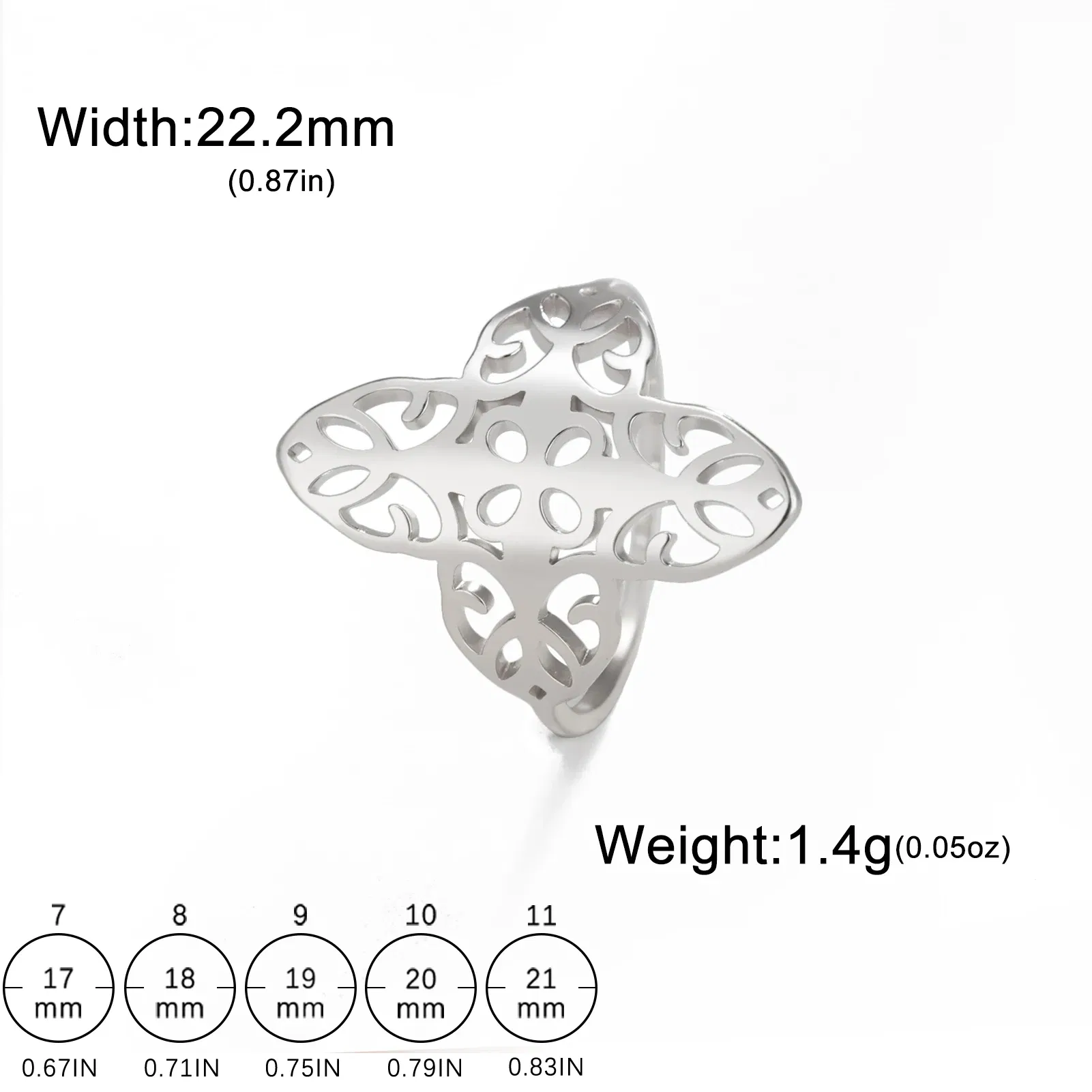 Main Stone Color: Silver, Ring Size: 10 - Skyrim Filigree Ring Stainless Steel Gold Color Elegant Finger Rings Women Bohemian Jewelry Wedding Band Gift Wholesale