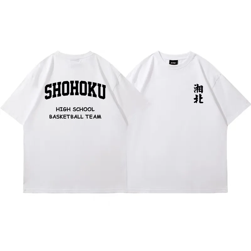 Color: GRAY, Size: XXL - Japanese Anime Shohoku Basket Ball Team T-Shirt Men Women Sakuragi Hanamichi Print T Shirts Oversized Cosplay Unisex Clothes