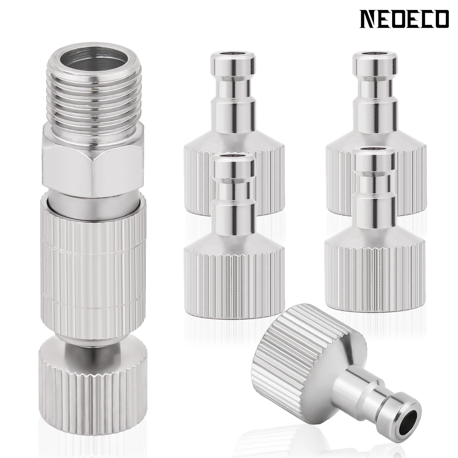 Color: Orange - Airbrush Quick Disconnect Coupler Release Fitting Plug, 6pcs 1/8 in BSP Male and Female Connections Adapter Air Brush Accessory