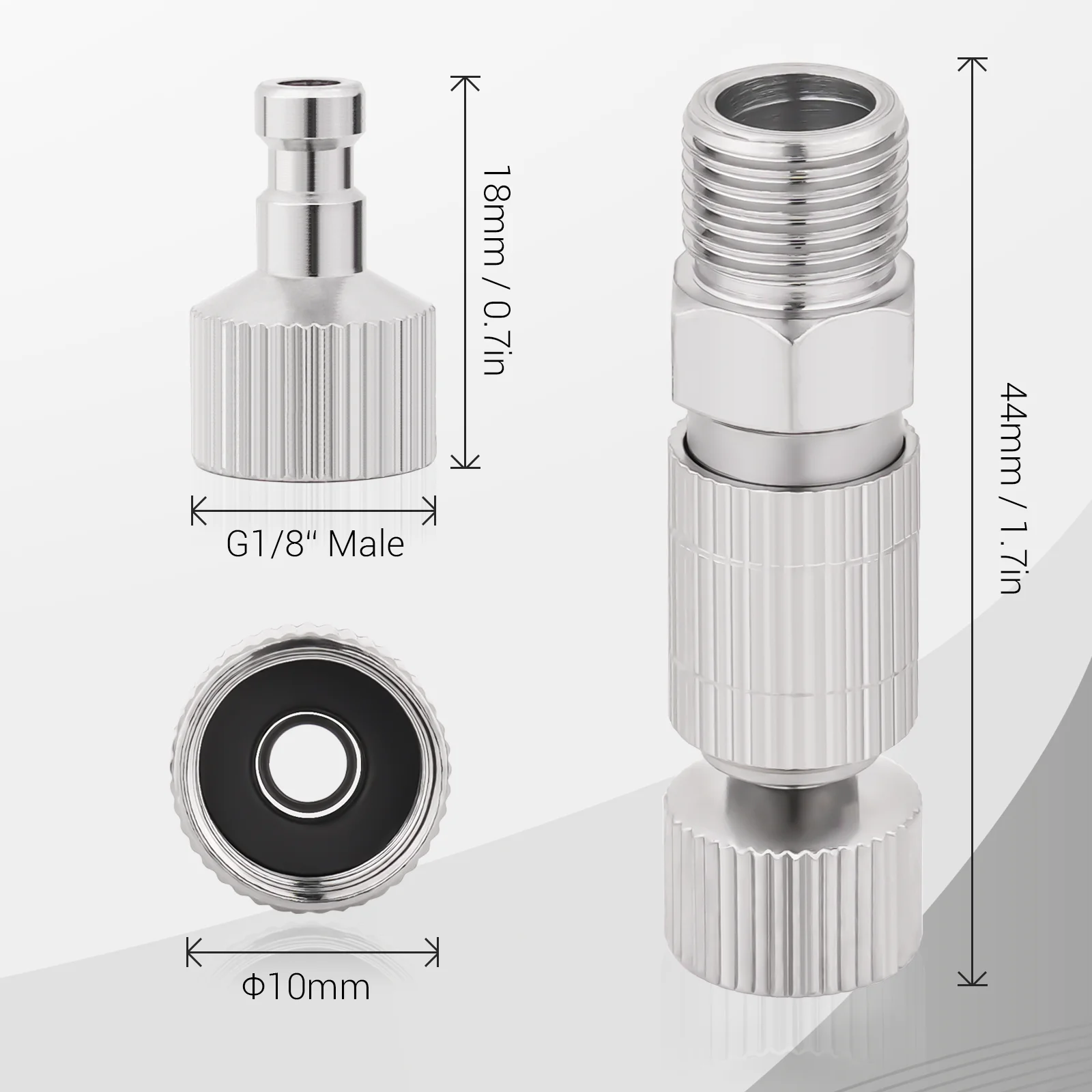 Color: Orange - Airbrush Quick Disconnect Coupler Release Fitting Plug, 6pcs 1/8 in BSP Male and Female Connections Adapter Air Brush Accessory
