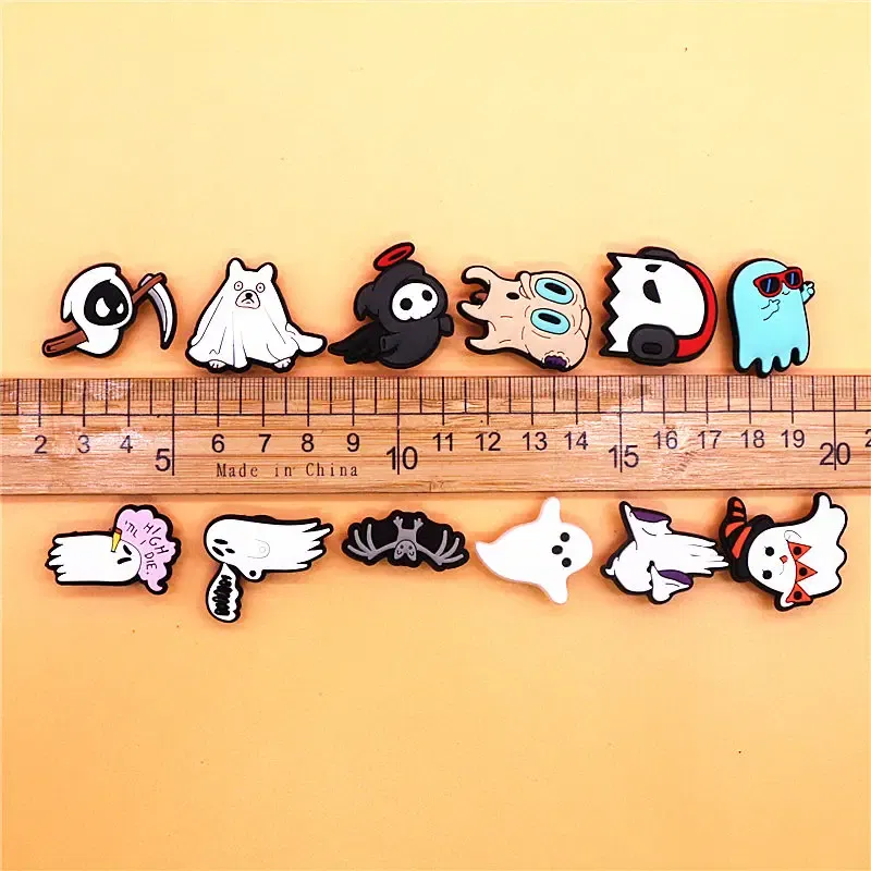 Color: Pink, Ships From: CHINA - 1pcs Funny Cute Ghosts Shoes Charms Jeans Magic Shoe Badges Buckle Lovely Death Shoe Upper Clip Decorations Kids Gifts Wholesale