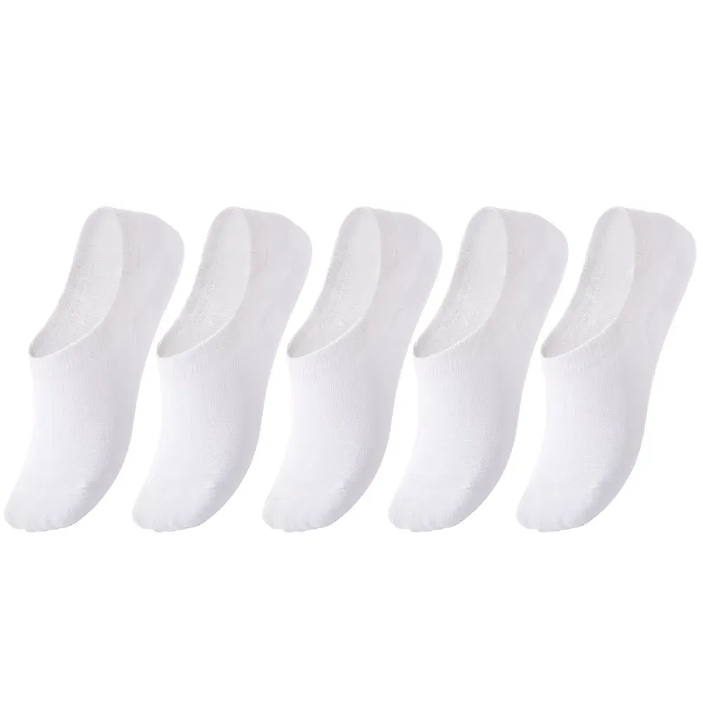 Color: Beige, Size: 13T - 5 pairs of boys girls children  soft invisible socks low  casual cotton leisure sailing anti-skid stealth non-display