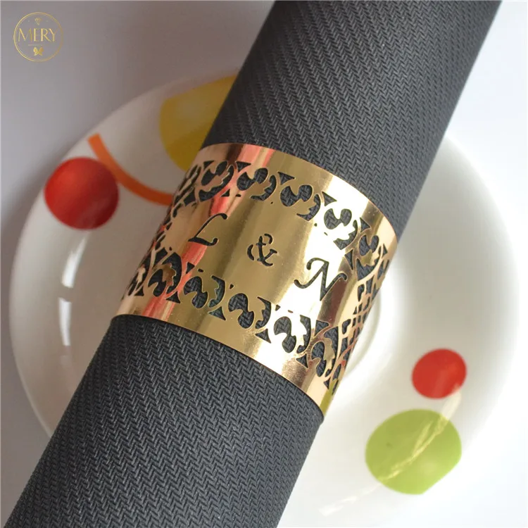 Color: Olive, Gift Box Size: 5x5x5cm - Bar Mitzvah Party Shabbat Shalom Laser Cut Personalized Hebrew Jewish Napkin Holders