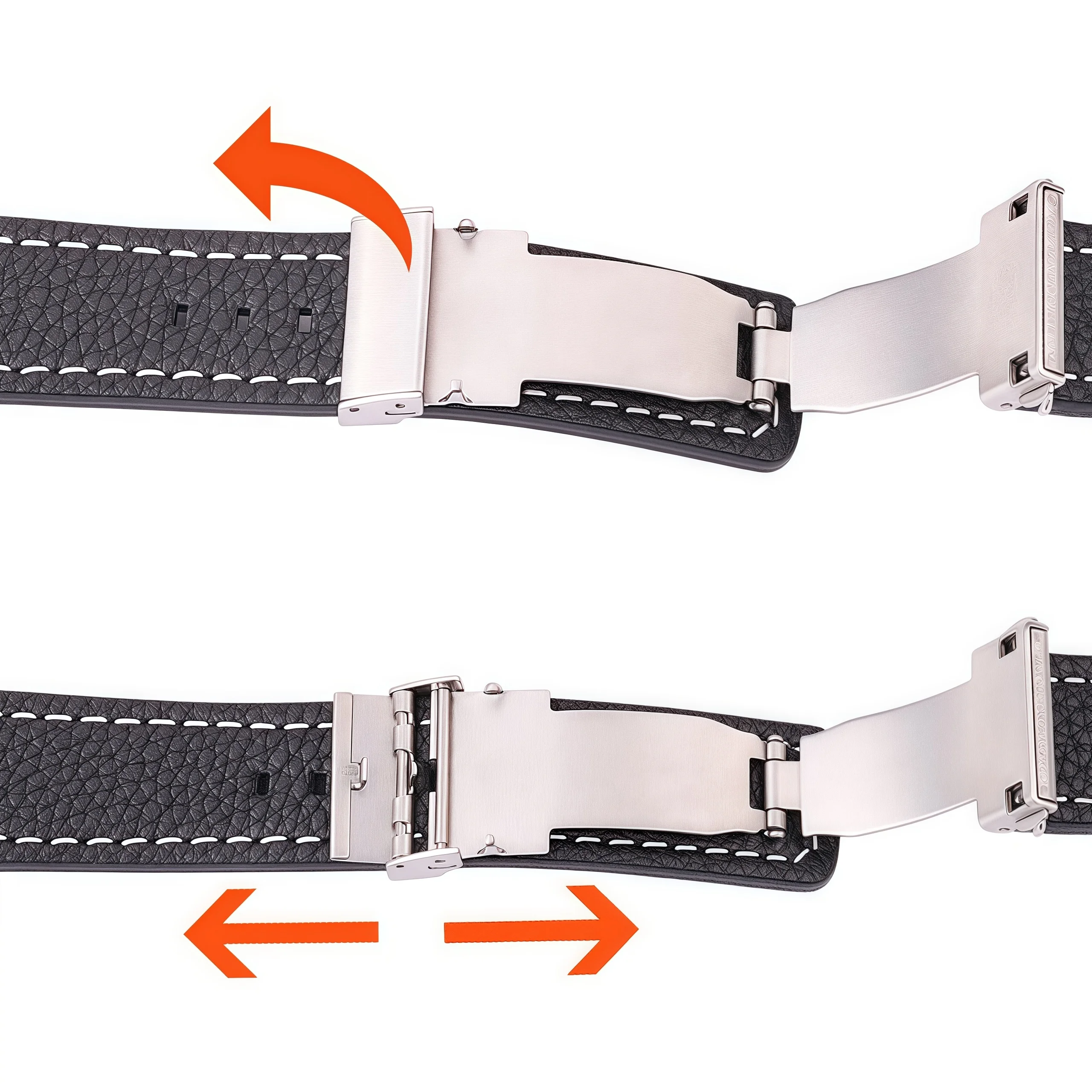 Band Color: BLACK WHITE, Band Width: 25mm - Soft Genuine Leather Smart Watch Band 18 20 22 24mm Women Men Cowhide Strap Brown Black Quick Release Watchband Bracelet