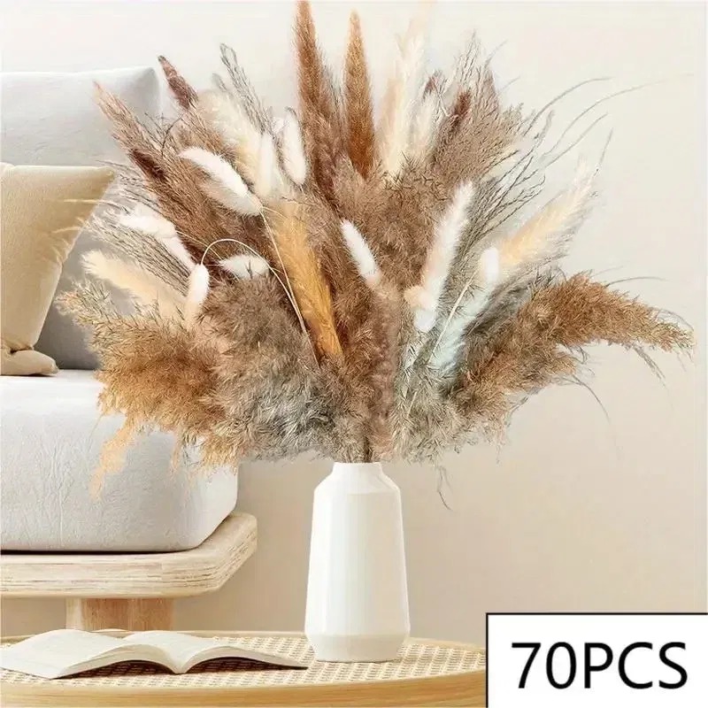 Natural Dried Flowers Pampas Floral Bouquet Boho Country Home Decoration Rabbit Tail Grass Reed Wedding Decor Arrangement