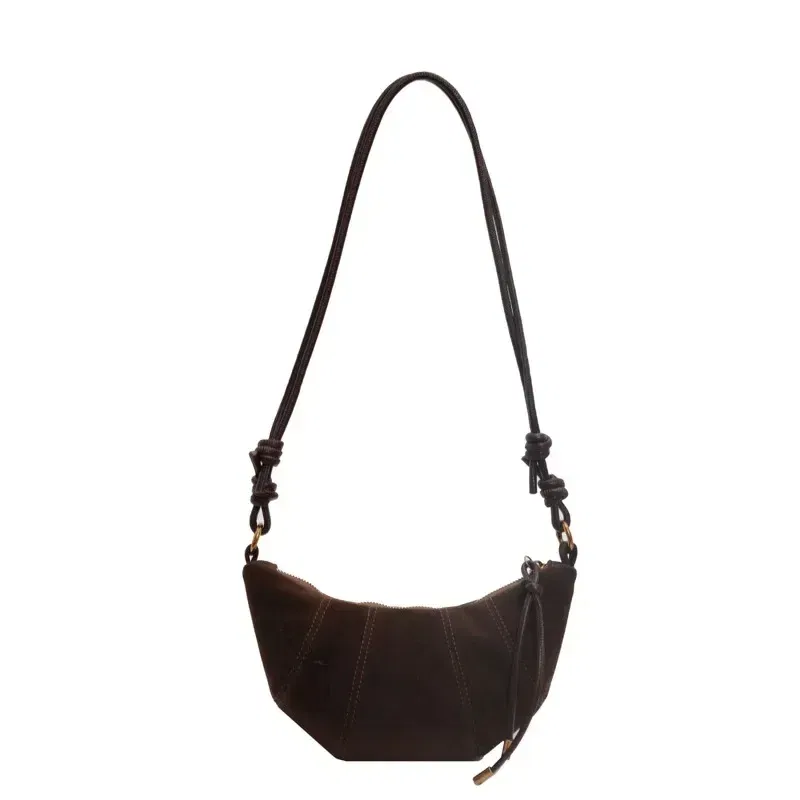 Color: black - Velvet Material Zipper 2024 High Quality Shoulder Bag Solid Color Simple Fashionable Crossbody Bag Soft Western Style Handbag