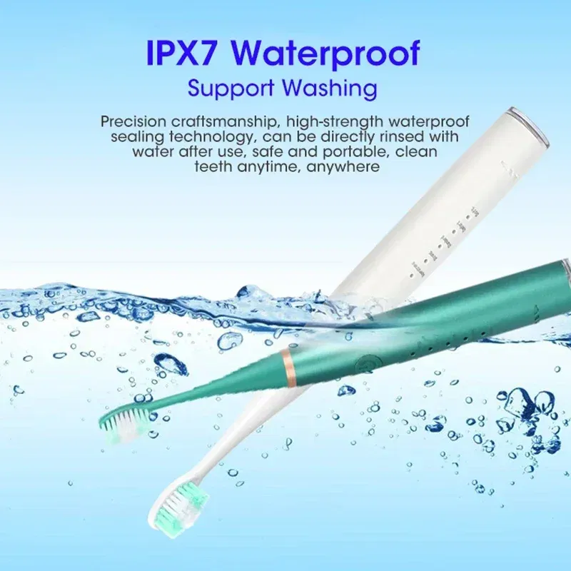 Color: Beige - Electric Toothbrush Sonic Dental Teeth Whitening Kit Tooth Whitener Calculus Tartar Remover Tools Cleaner Stain Oral Care