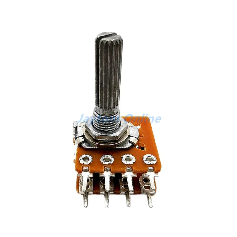 Color: Blue - 1PC WH-148 Audio Volume Potentiometer Switch Dual 8-pin With Center Tap B50K B100K 25mm