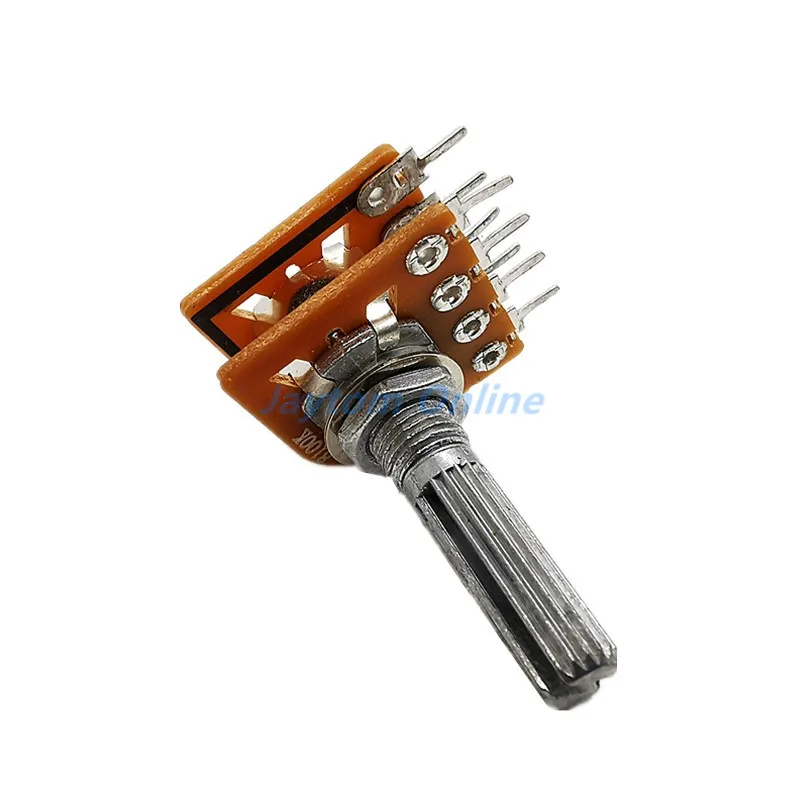 Color: Blue - 1PC WH-148 Audio Volume Potentiometer Switch Dual 8-pin With Center Tap B50K B100K 25mm