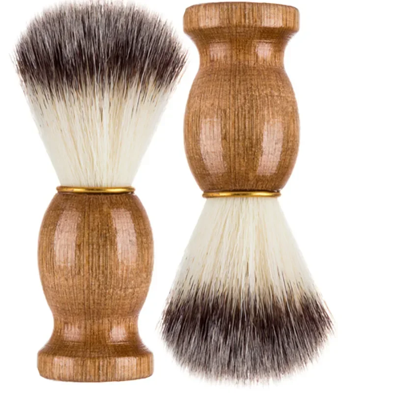 Color: Blue - 1pc High Quality Men Shaving Beard Brush Badger Hair Shave Wooden Handle Facial Cleaning Appliance Pro Salon Tool