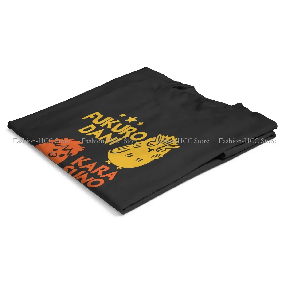 Color: black, Size: S - Best Team O Neck Polyester TShirt Haikyuu Cartoon Anime Classic T Shirt Women Tops