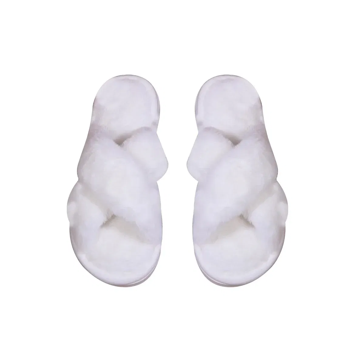 Color: Grape, Shoe Size: 38 - Cross opening spring and autumn home anti slip flat bottomed couple style fashionable and simple open toed hairy slippers