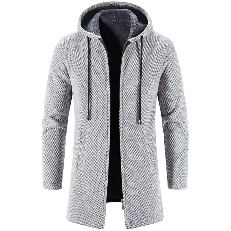 Color: Beige, Size: XXL - 2025 New Autumn Men's Long Sleeve Sweatshirts for Men with Zipper Hooded Mens Oversize Winter Top Jacket Coat Warm Streetwear