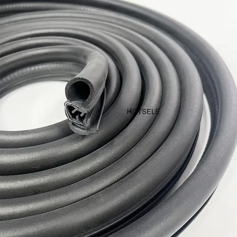 Color: GRAY - Car Door Rubber Seal Weatherstrip Steel Belt Weatherstripping Soundproof Waterproof Seal Kit Strip Rubber Seal Edge Trim