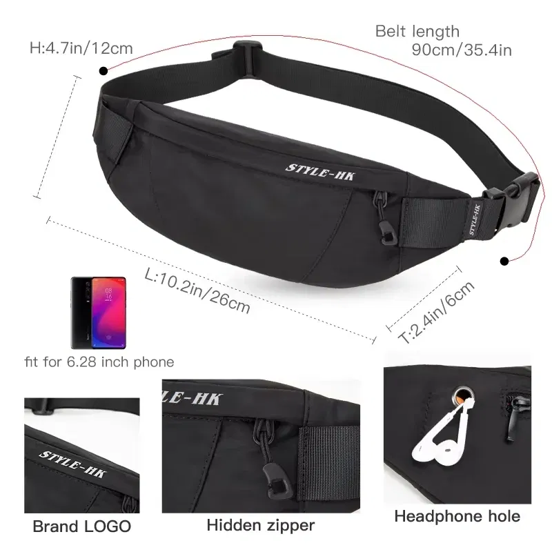 Color: NUDE - Heroic Knight High Quality Waist Pack Man Casual Outdoor Travel Cross Shoulder Bag Fashion Sport Chest Bag Waterproof fanny Pack