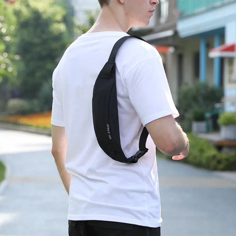 Color: NUDE - Heroic Knight High Quality Waist Pack Man Casual Outdoor Travel Cross Shoulder Bag Fashion Sport Chest Bag Waterproof fanny Pack