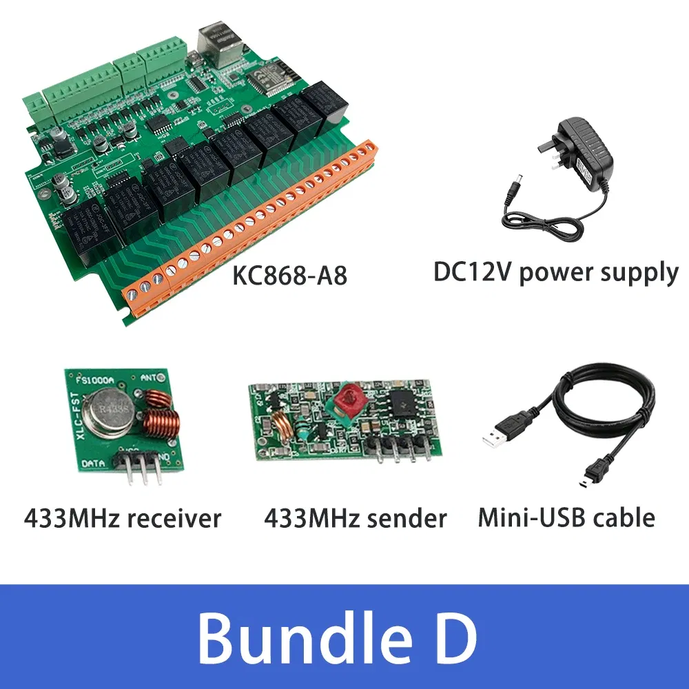 Bundle: Bundle3, Ships From: CHINA - New! Kincony A8 Smart Home Automation Module Controller WiFi Ethernet Relay ESP32 RF Remote Dimmer Switch MQTT TCP Web HTTP