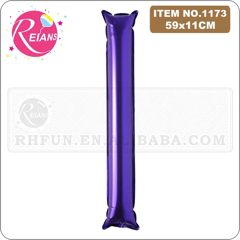 Color: Olive, Shape: X - 2pcs/lot Inflatable Balloon Stick Clapper Cheer leading Cheering Party Noise Make Aluminum foil multicolor inflatable Balloon