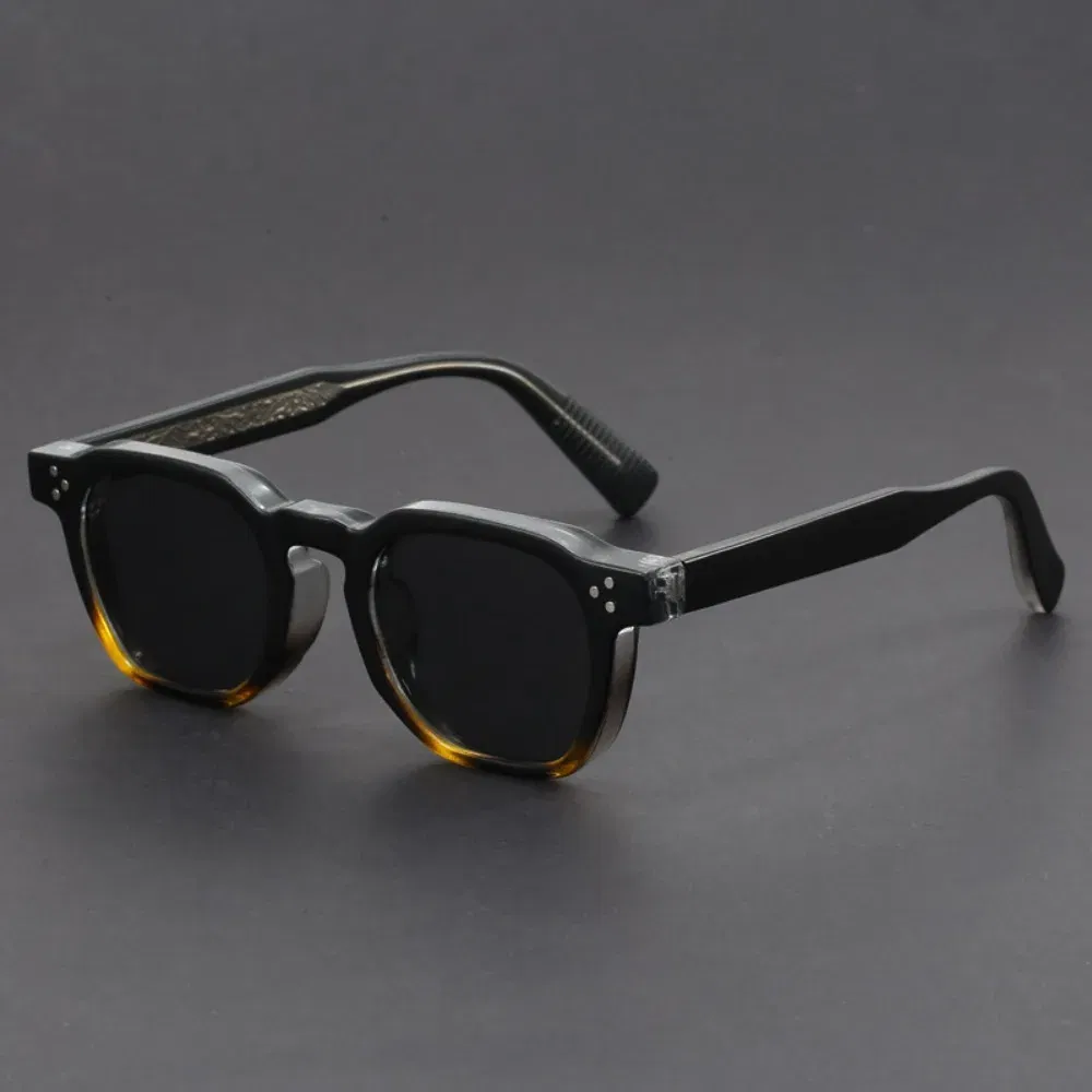 Lenses Color: GRAY - Boho Retro Polarized Sunglasses for Men Frame Polygonal Women's Sunglasses Outdoor High Quality Travel Glasses