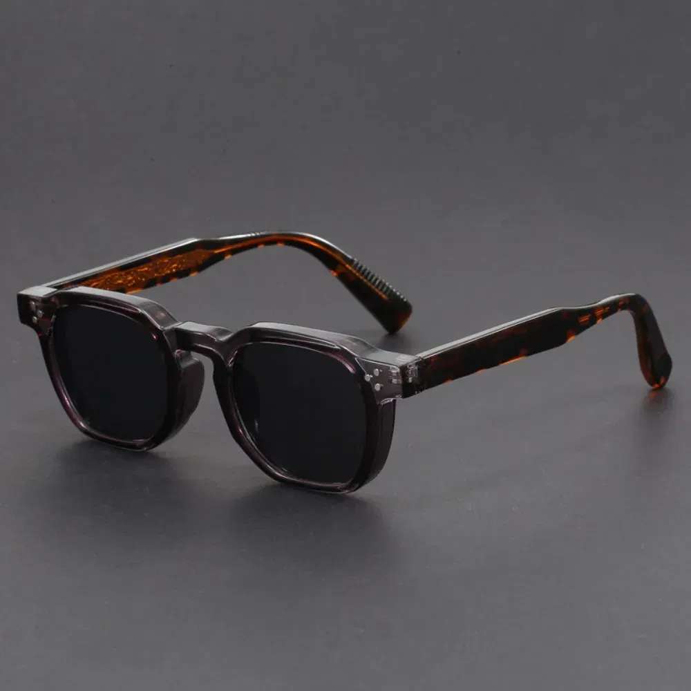 Lenses Color: GRAY - Boho Retro Polarized Sunglasses for Men Frame Polygonal Women's Sunglasses Outdoor High Quality Travel Glasses