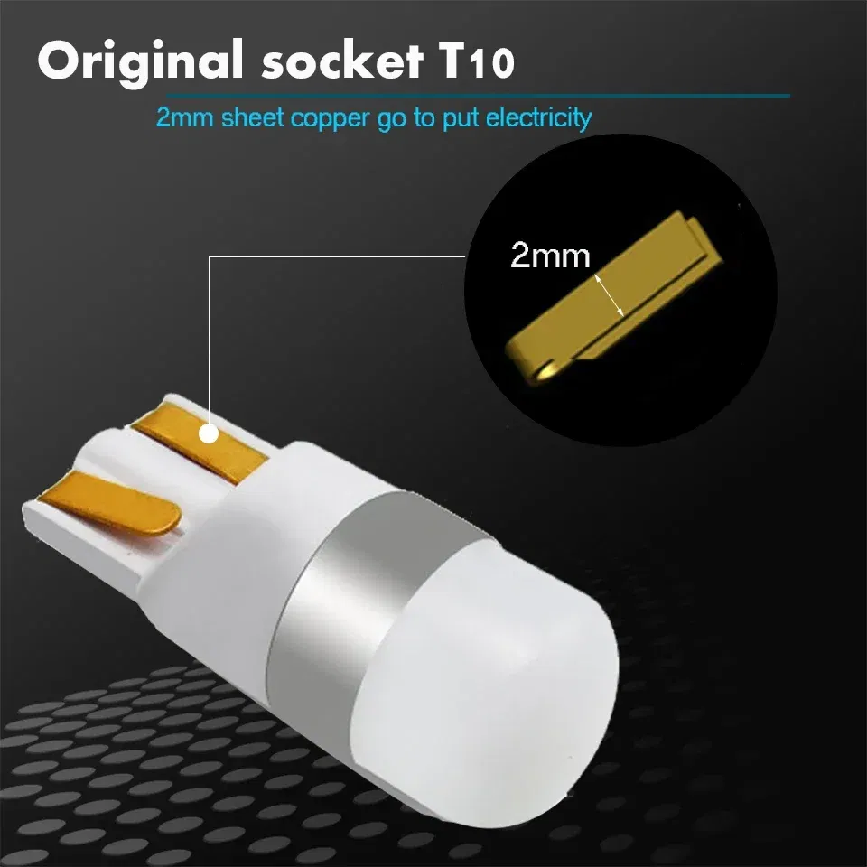 Emitting Color: Crystal Blue - 1PCS 3030 SMD 350LM T10 W5W LED Car Clearance Lights Reading Lamp Auto Vehicle Dome Door Bulb Accessories Pure White 6000K