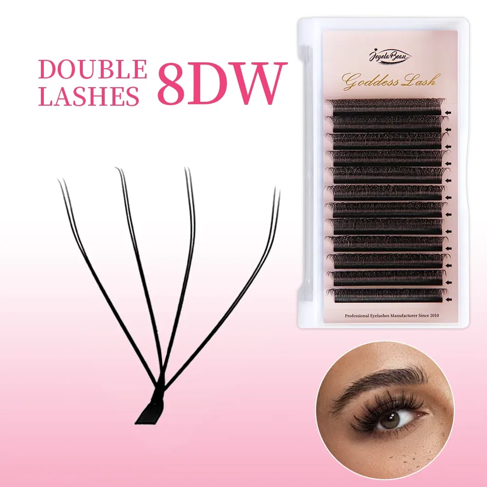 Color: Rose Red, Curl: C, Thickness: 0.07mm, Length: 9mm, Ships From: CHINA - Goddess 3D/4D/5D/6D/7D/8D W Shape lashes 4D Premade Fan Lash Extensions 0.07 C/D Curl Natural Soft High Quality Idividual Lashes