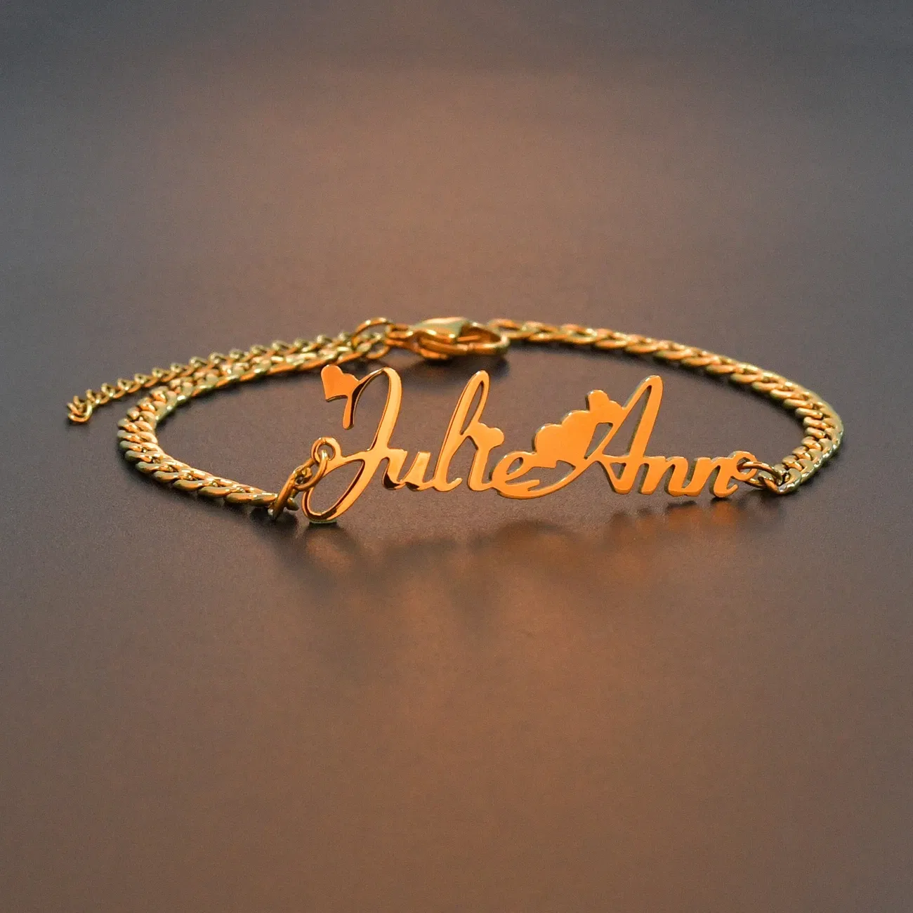 Metal Color: Steel color, Length: 16.5cm, Main Stone Color: Gold - Atoztide Personalized Custom Name Bracelet for Women Men Stainless Steel 10mm Cuban Chain Nameplate Handmade Bangle Jewelry Gift