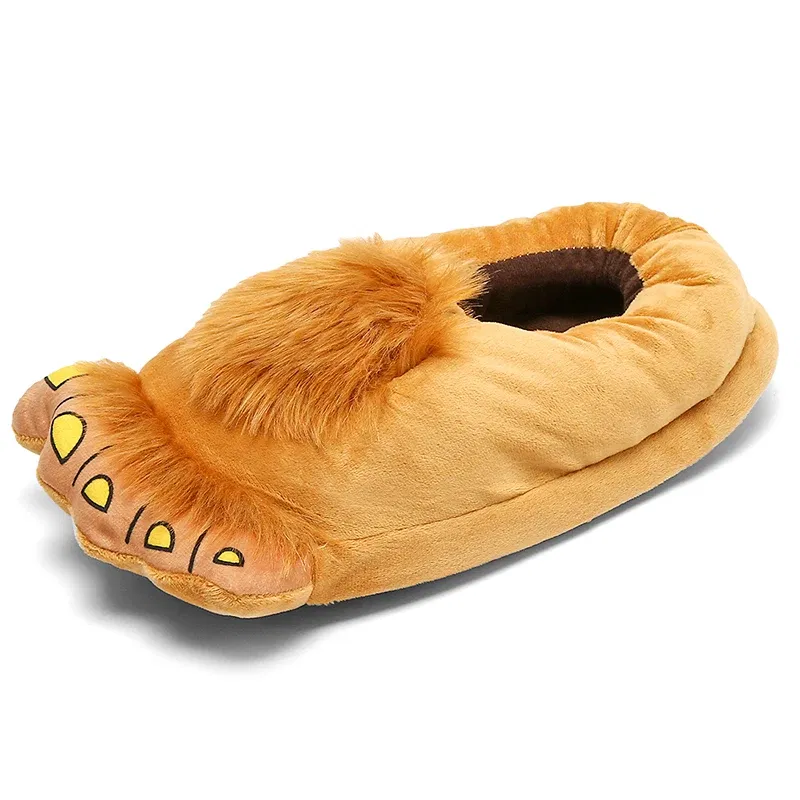 Color: GRAY, Shoe Size: 35 - Indoor Slippers Warm Winter Home Fluffy New Fashion Men Women Bread Demon Soft Plush Shoes Unisex Cute Funny Christmas Gift