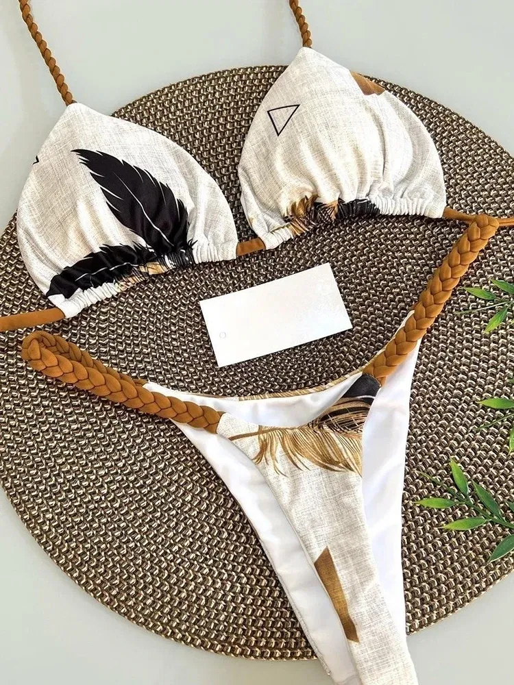 Color: GRAY, Size: S - Bikini High Waist Swimsuit Sexy Thong Bikini Set Zebra Print Women Brazilian Swimwear 2023 New Biquini Swim Bathing Suits Women