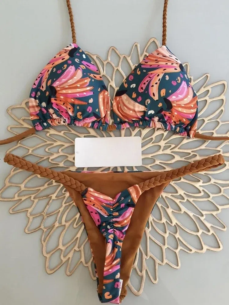Color: GRAY, Size: S - Bikini High Waist Swimsuit Sexy Thong Bikini Set Zebra Print Women Brazilian Swimwear 2023 New Biquini Swim Bathing Suits Women