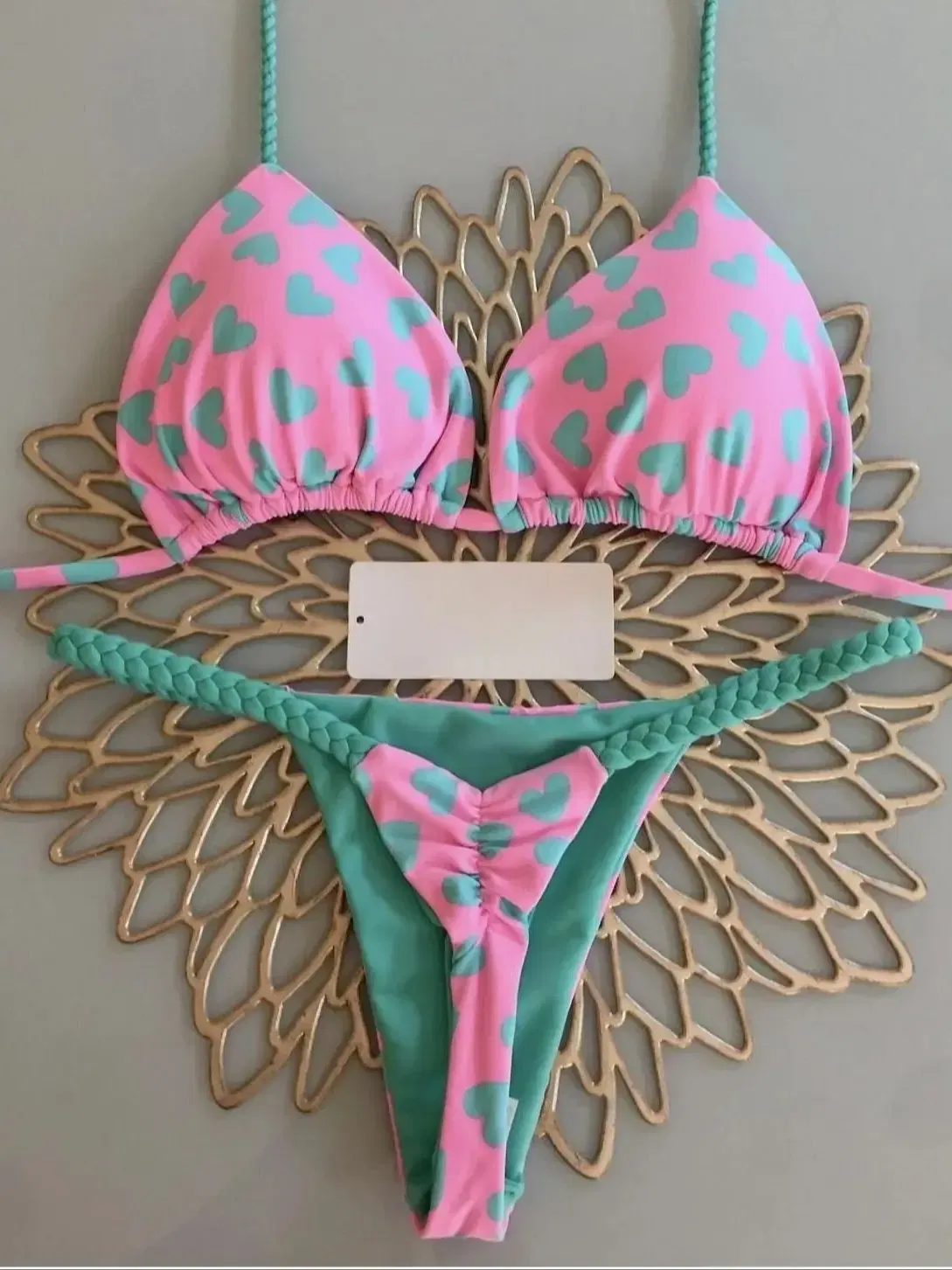 Color: GRAY, Size: S - Bikini High Waist Swimsuit Sexy Thong Bikini Set Zebra Print Women Brazilian Swimwear 2023 New Biquini Swim Bathing Suits Women