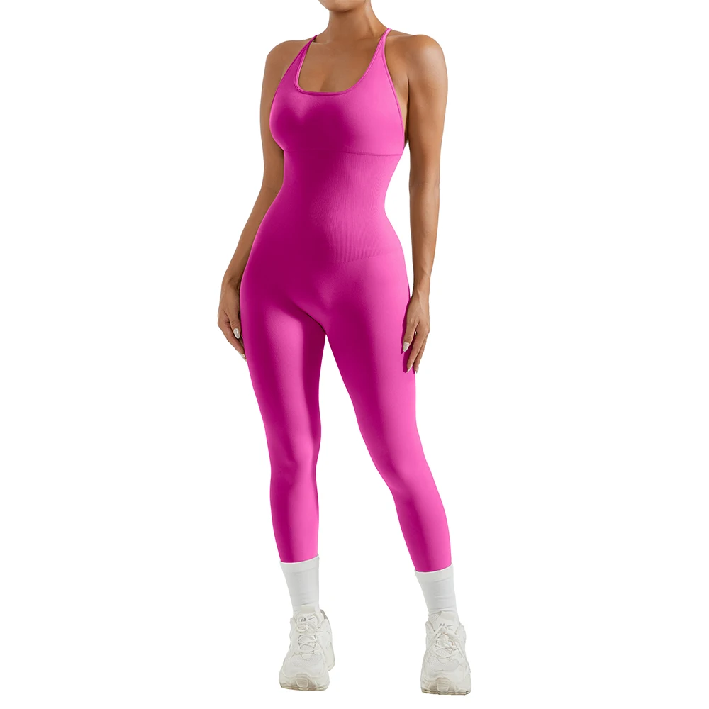 Color: Olive Green, Size: XL - Bodycon Jumpsuit Women Full Seasons Casual Fitness Sporty Playsuit Sleeveless Slim Activewear All In One Jumpsuit Clothing Lady