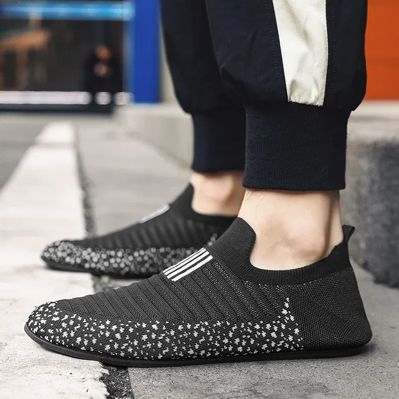 Color: SKY BLUE, Shoe Size: 46 - MAEDEF Mens Shoes Comfortable Casual Shoes Men Home Slippers Lightweight Breathable Walking Moccasins Thin Bottom House Shoes