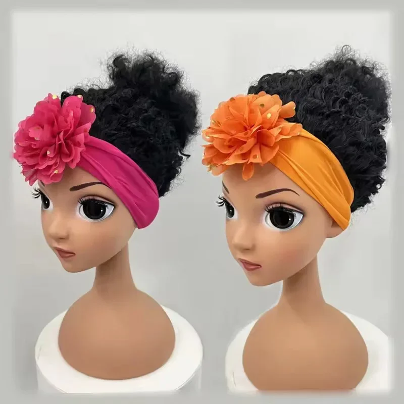 Color: Lavender, Ships From: CHINA - Popular Beauty Girls Full Head Feel Like Human Hair Wig for Kids Girls Synthetic Headband Wigs Soft Breathable Wigs for Baby