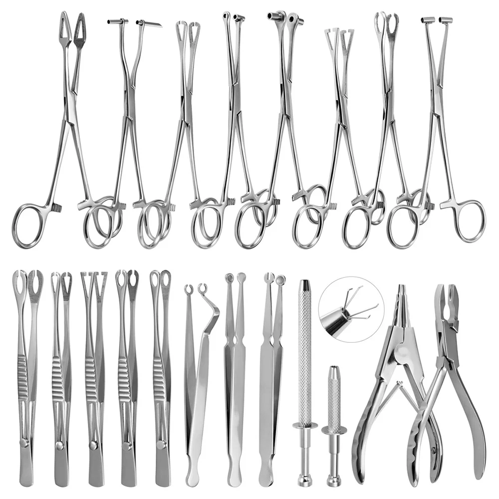 Metal color: Blue white zinc plated - Surgical Steel Pliers Body Piercing Tool Forceps Needle Pipe Clamp Tweezers Open Close CBR Ring Plier Ear Belly Nose Pierc Tools
