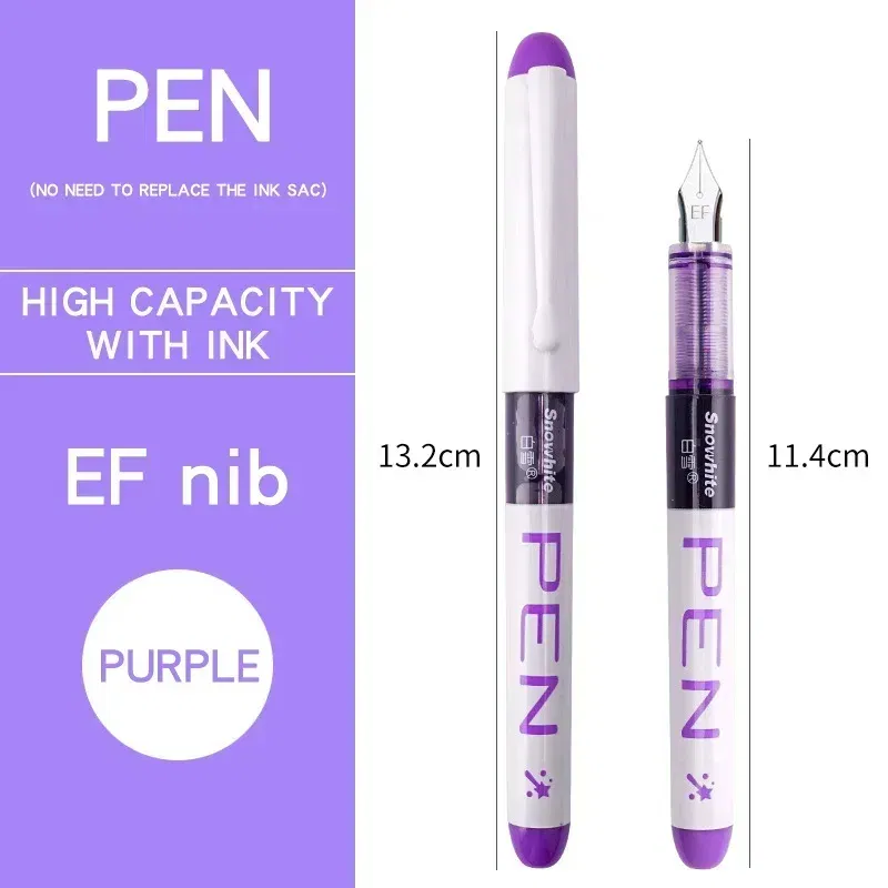 Color: Mixed Color - 0.5mm F /0.38mm EF Extra Fine Nib Disposable  Classic Fountain Pens For Writing  For Student Office Painting & Creative Projects
